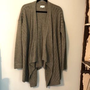 Green/grey open drape sweater